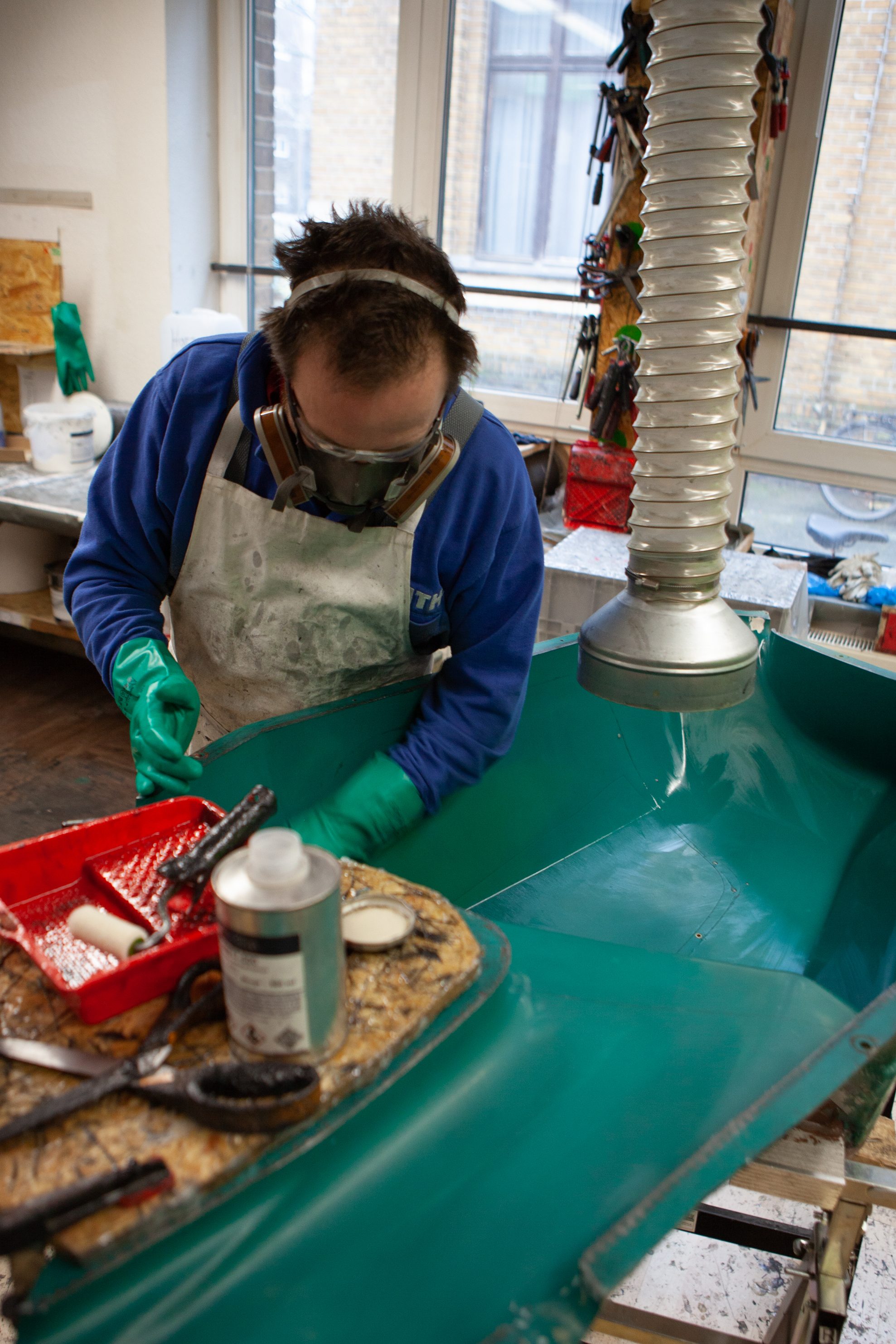 Conventional hand layup composites production